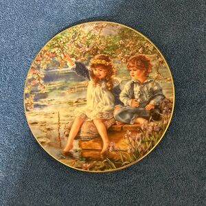 Patience Fishing Boy & Girl Collector Plate Vintage 1991 Number 2497M